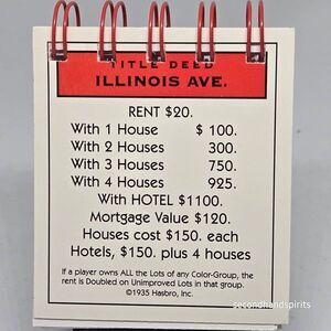 Hand-Assembled Monopoly-Themed Mini Journal -Illinois Ave